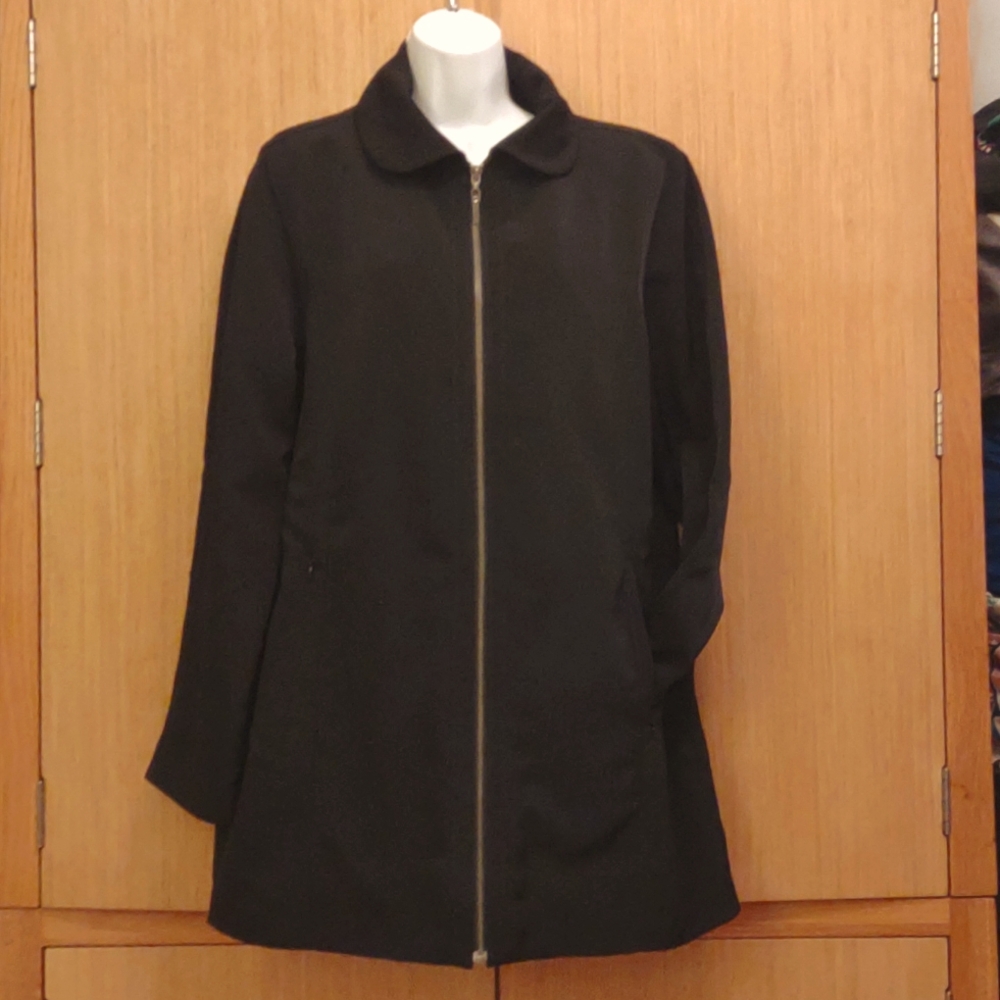 Jones Black Zippered Medium Weight Jacket SZ L